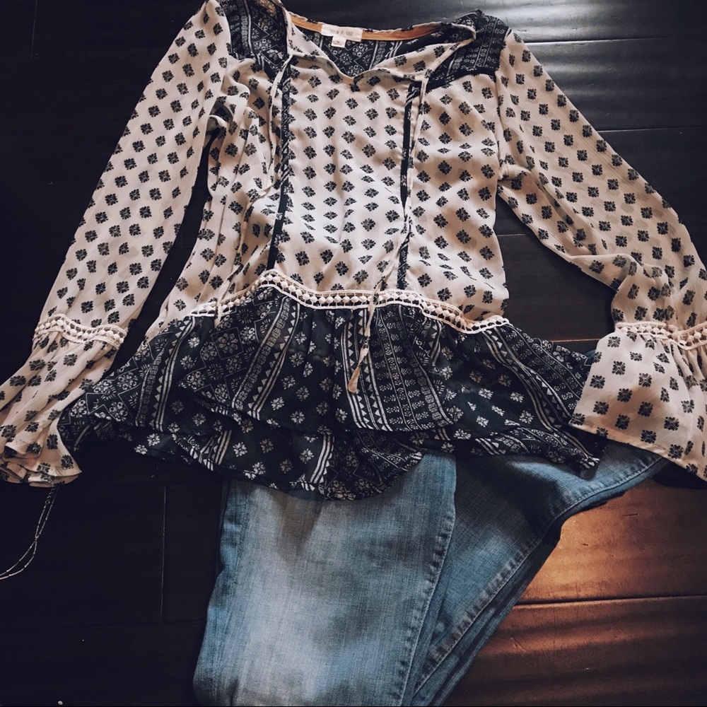 Tilly’s sheer, patterned, boho tank